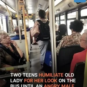 Two Teenagers Mock Poor Old Lady on the Bus until Voice of Homeless Man Interrupts Them