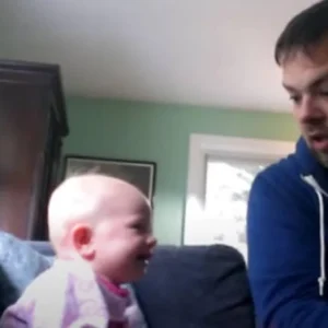 This baby was left with the best uncle in the world. Watch the funniest video