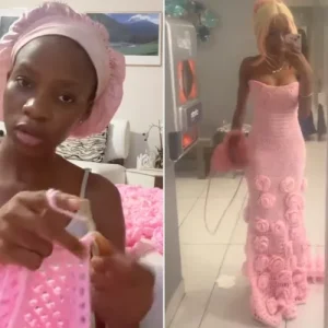 A young woman crochets her own prom dress inspired by Zendaya for sixty dollars, and she does it in only three days…