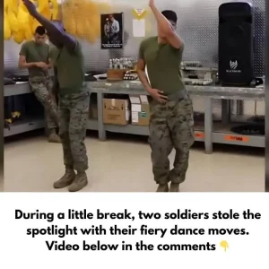During a little break, two soldiers stole the spotlight with their fiery dance moves.