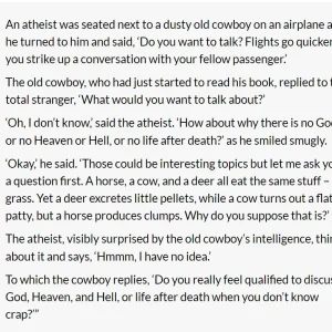 A Cowboy And An Atheist Pass The Time Talking About God
